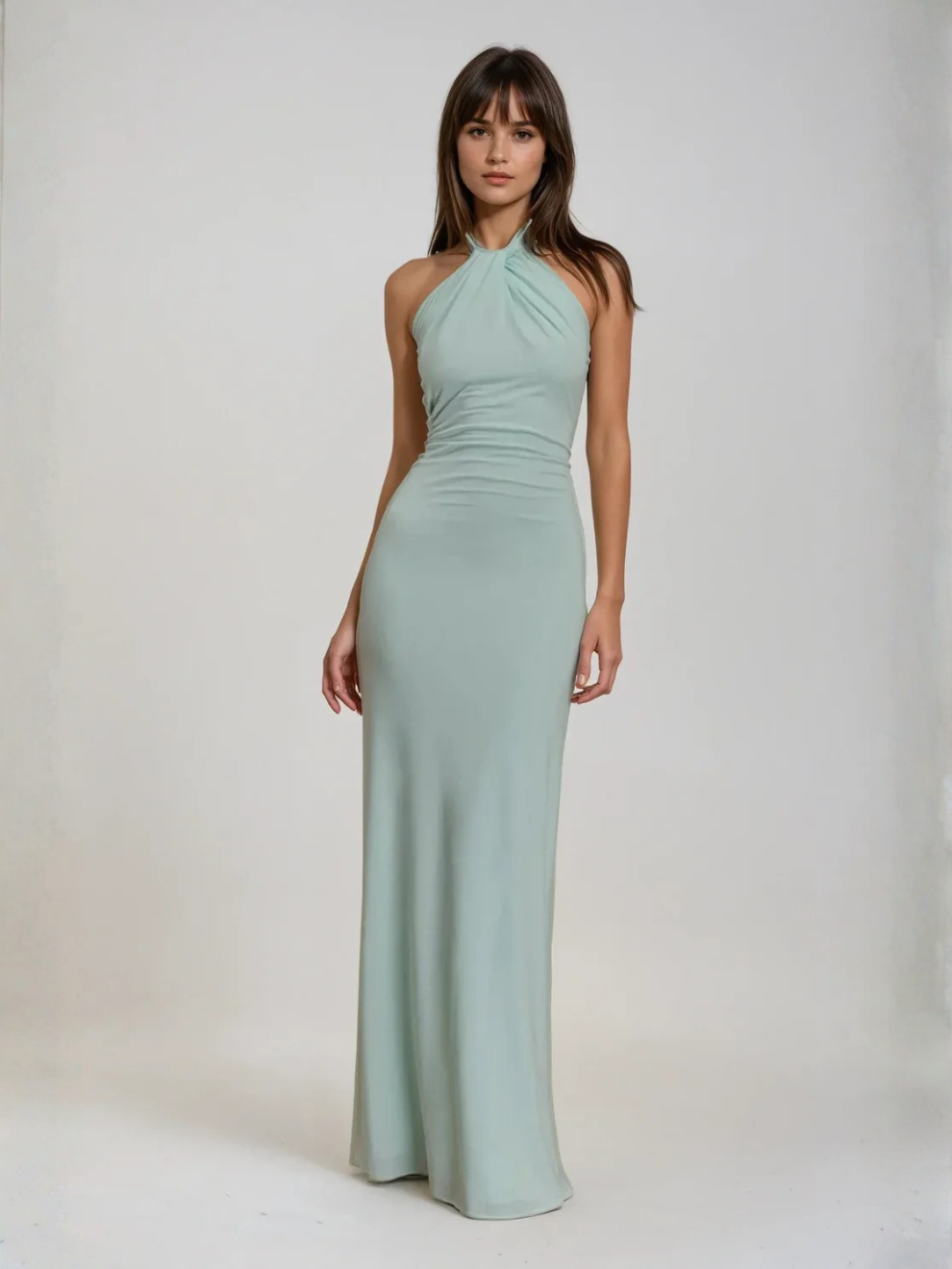 JANA | VESTIDO LARGO CON ESCOTE HALTER