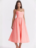 ESTELLE | ELEGANTE VESTIDO MIDI DE VERANO CON CORSÉ