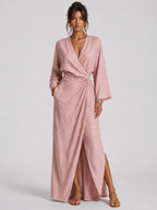 CELESTE | VESTIDO LARGO CON ESCOTE EN V