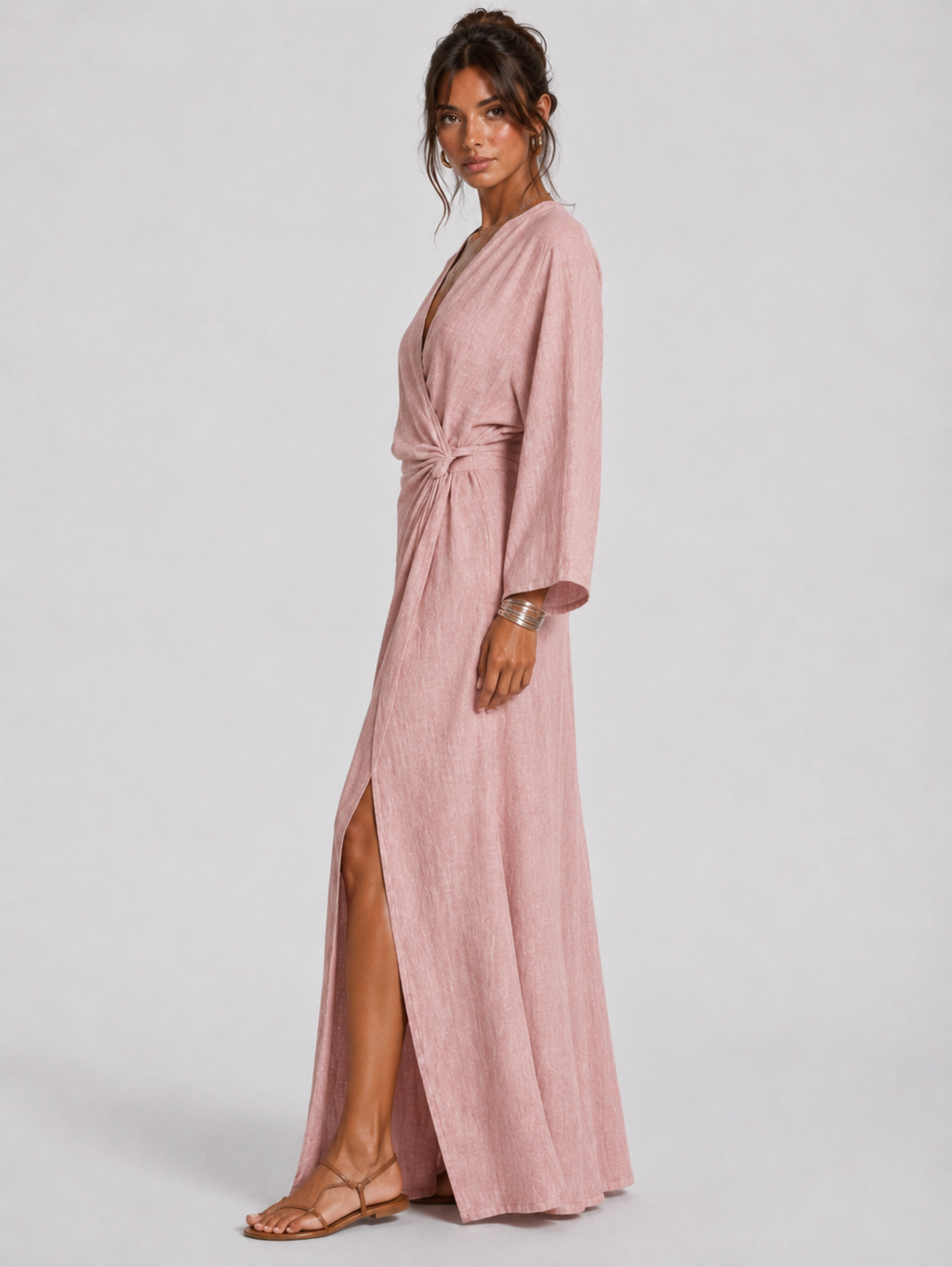CELESTE | VESTIDO LARGO CON ESCOTE EN V