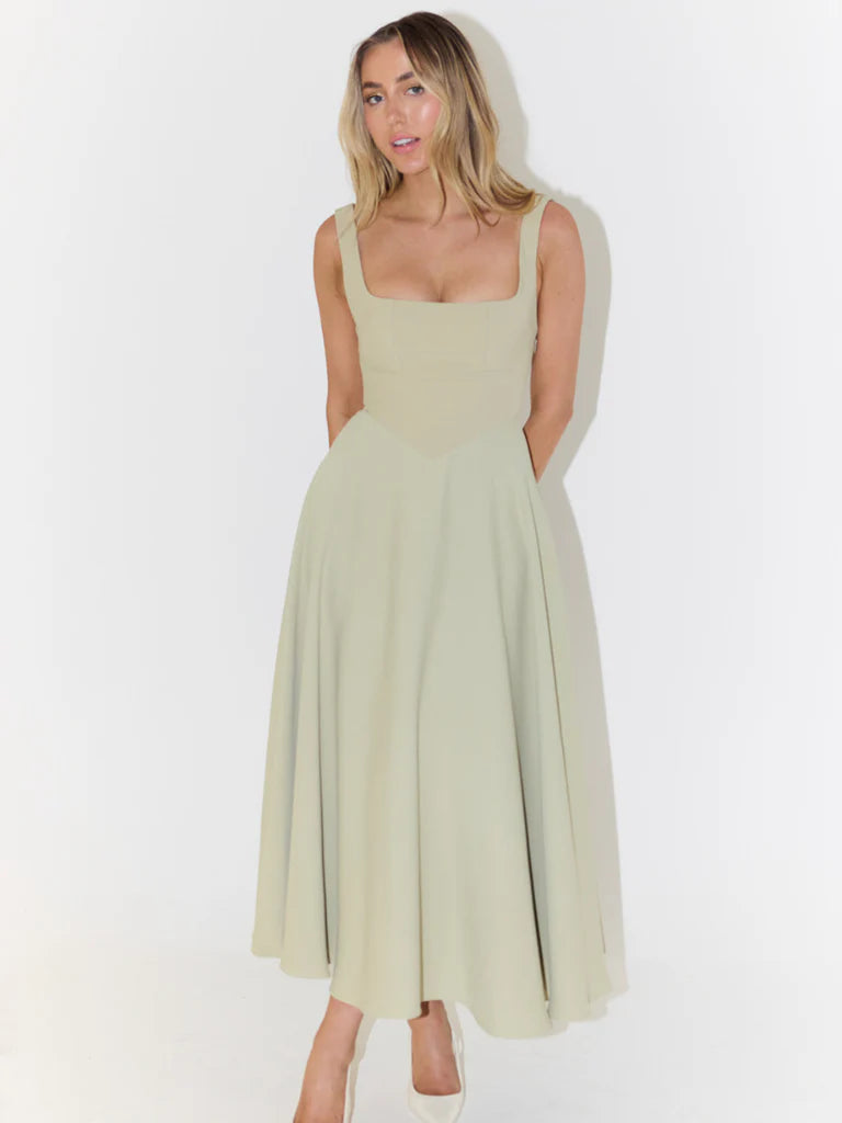 LUNA | VESTIDO MIDI ELEGANTE Y FEMENINO