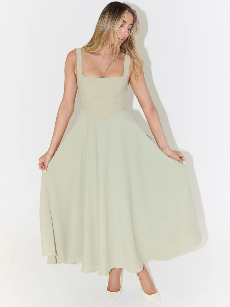 LUNA | VESTIDO MIDI ELEGANTE Y FEMENINO