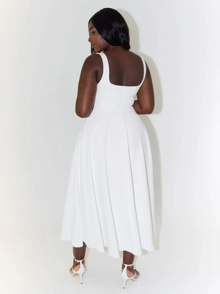 LUNA | VESTIDO MIDI ELEGANTE Y FEMENINO