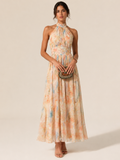 NOVA | VESTIDO CON ESCOTE HALTER Y ESTAMPADO DE ACUARELA