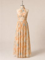 NOVA | VESTIDO CON ESCOTE HALTER Y ESTAMPADO DE ACUARELA